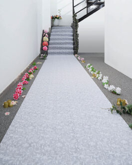 White Floral Lace Aisle Runner 36″x100ft