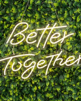 Better Together LED Neon Light Sign for Party or Home Wall Decor, Warm White Reusable Hanging Light With 5ft Chain 32″