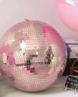 2 Pack Rose Gold Foam Disco Mirror Ball With Hanging Swivel Ring, Holiday Party Decor 10″