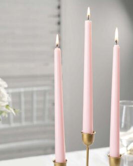 12 Pack Blush Premium Wax Taper Candles, Unscented Candles 10″