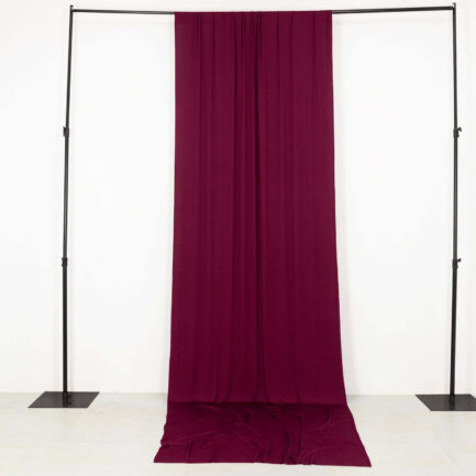 Burgundy 4-Way Stretch Spandex Backdrop Drape Curtain, Wrinkle Free Event Divider Panel with Rod Pockets - 5ftx14ft