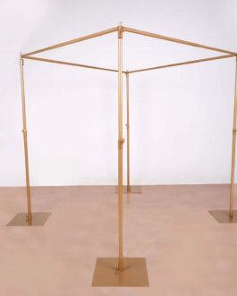 Gold Metal DIY Photography Backdrop Stand, Wedding Arch Canopy Tent 10ft 4-Post