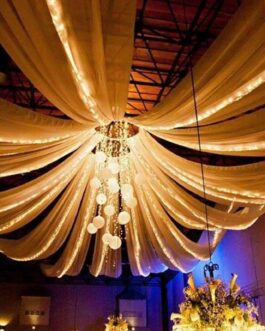 Hanging Hoop Ring Drapery Hardware For 4-Panel Ceiling Draping and FREE Tool Kit 20″