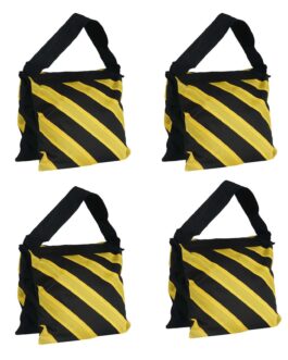 4 Pack Heavy Duty Black Yellow Sand Saddle Bag For Pipe and Drape Backdrop Stands