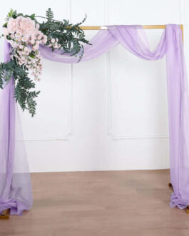 Lavender Lilac Sheer Organza Wedding Arch Draping Fabric, Long Curtain Backdrop Window Scarf Valance 18ft