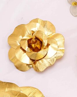 6 Pack Metallic Gold Real Touch Artificial Foam DIY Craft Roses 8″