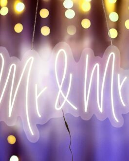 Mr and Mrs Neon Light Sign, LED Reusable Wall DÃ©cor Lights With 5ft Hanging Chain 33″