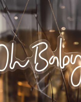 Oh Baby Neon Light Sign, LED Reusable Wall DÃ©cor Lights With 5ft Hanging Chain 26″