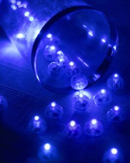 50 Pack Light Blue Round LED Balloon Lights, Waterproof Battery Operated Mini LED Balls – 0.5″