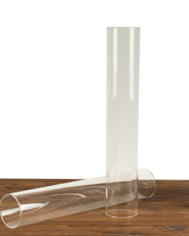 2 Pack Clear Glass Pillar Hurricane Candle Shades with 2.25″ Wide Open Ends – 14″ Tall