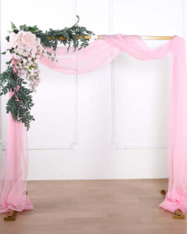 Pink Sheer Organza Wedding Arch Draping Fabric, Long Curtain Backdrop Window Scarf Valance 18ft