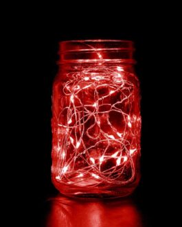 Red Starry Bright 20 LED String Lights, Battery Operated Micro Fairy Lights 90″