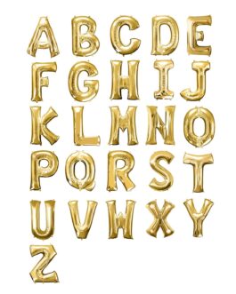 Shiny Metallic Gold Mylar Foil Helium/Air Number and Letter Balloons 35″