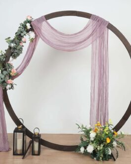 Violet Amethyst Gauze Cheesecloth Draping Fabric Wedding Arch Decorations, Window Scarf Valance Drapes, Boho Arbor Long Curtain Panel 20ft