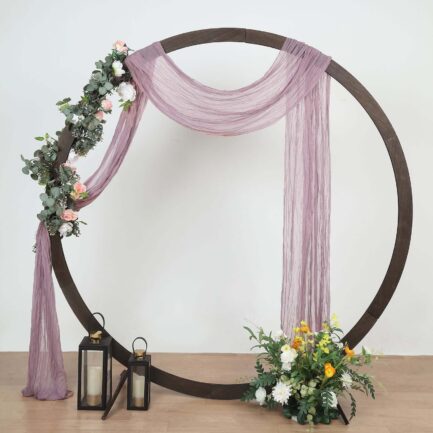 Violet Amethyst Gauze Cheesecloth Draping Fabric Wedding Arch Decorations, Window Scarf Valance Drapes, Boho Arbor Long Curtain Panel 20ft