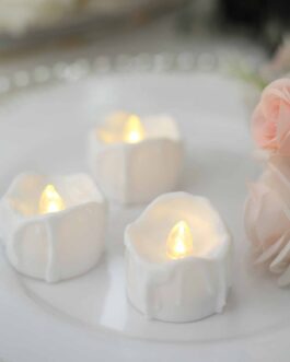 12 Pack Warm White Flameless LED Tealight Luminaria Candles, Realistic Wax Design Battery Operated Candles 1.5″