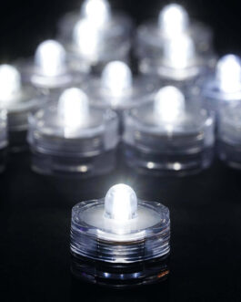 12 Pack White Flower Shaped Waterproof LED Lights, Battery Operated Submersible