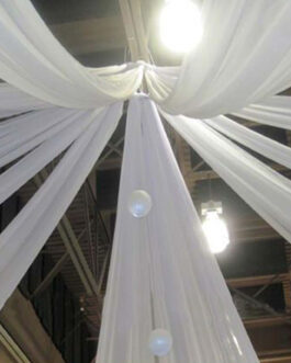 White Sheer Ceiling/Curtain Draping Panels Durable Flame Resistant Fabric 10ftx30ft